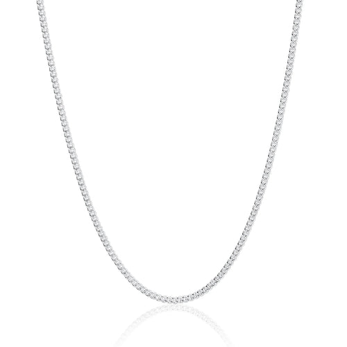 Sterling Silver 925 16" 2.3mm Curb Diamond Cut Chain Necklace