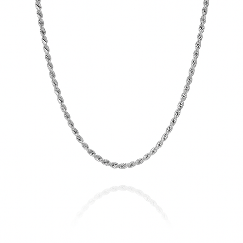 Sterling Silver 925 16" 1.8mm Solid Rope Diamond Cut Chain Necklace