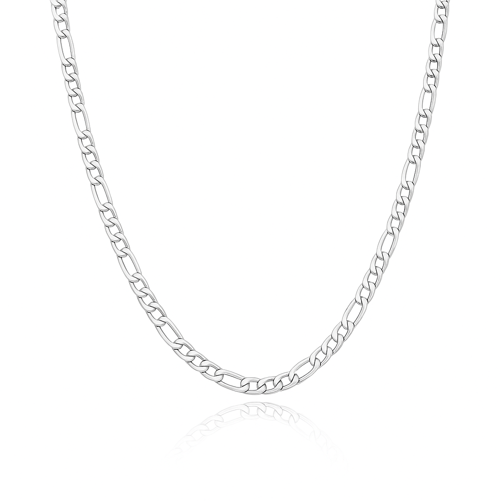 Sterling Silver 925 16" 2.9mm Figaro Diamond Cut Chain Necklace